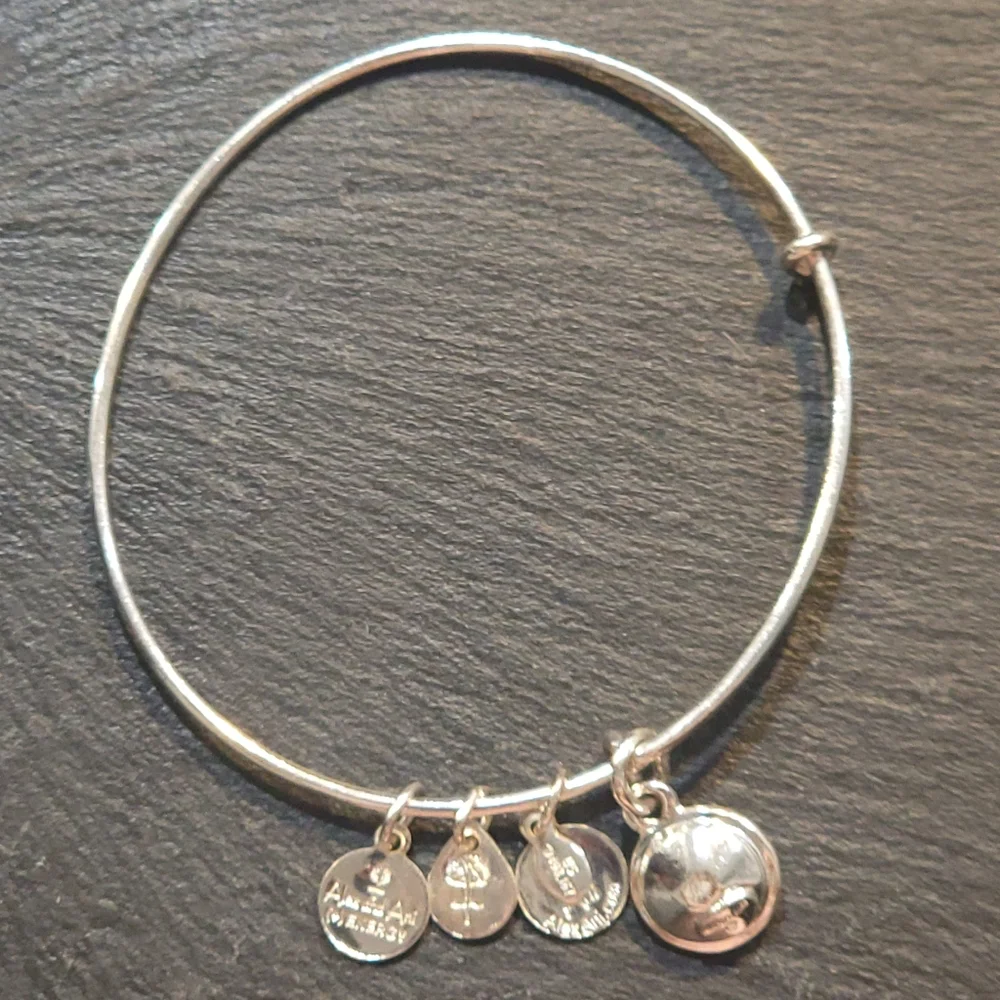 Alex and Ani December Birthstone Swarovski Blue Zircon Bracelet Bangle Charm - Picture 6 of 7